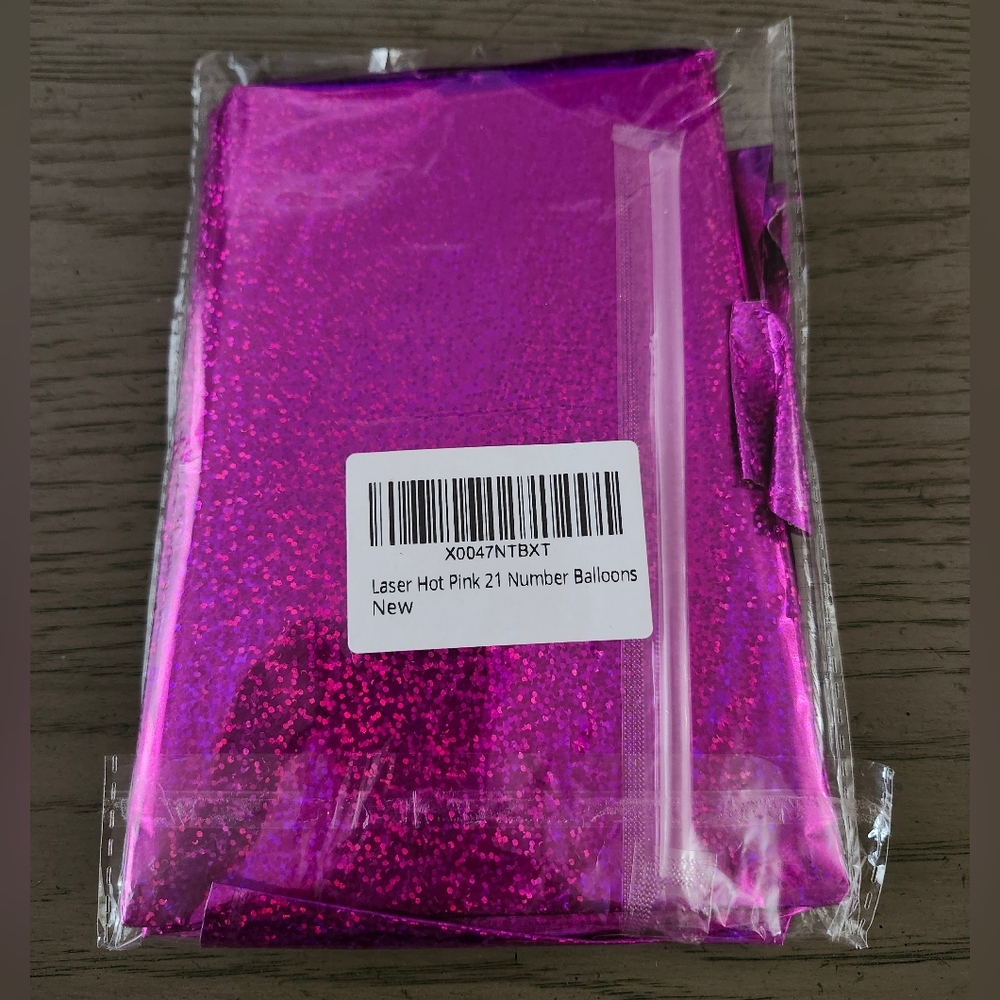 Hot Pink Laser #21 Number Party Balloons